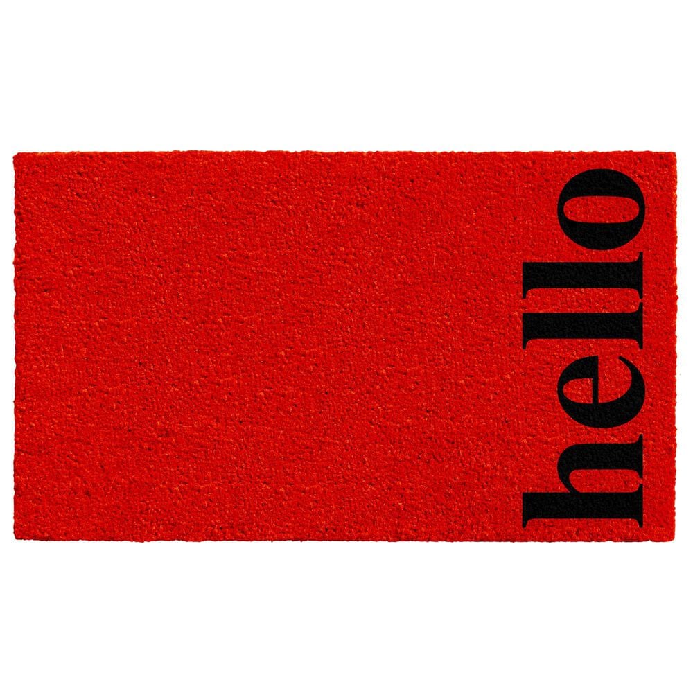 Callaway Vertical Hello 1"5" x 2"5" Red and Black Door Mat, , large