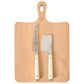 Gibson Overseas, Inc Blairwood 3-Piece Cheese Board Set in Brown and Stainless Steel, , large