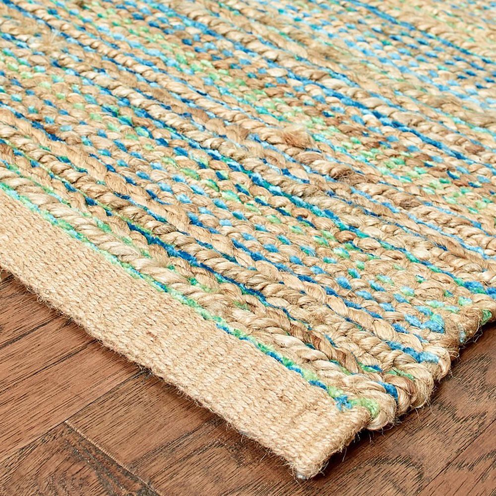 L&amp;R Resources Natural Fiber 2&#39;6&quot; x 7&#39;9&quot; Blue and Green Runner, , large