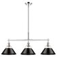 Golden Lighting Orwell 3-Light Linear Pendant with Matte Black Shade in Chrome, , large