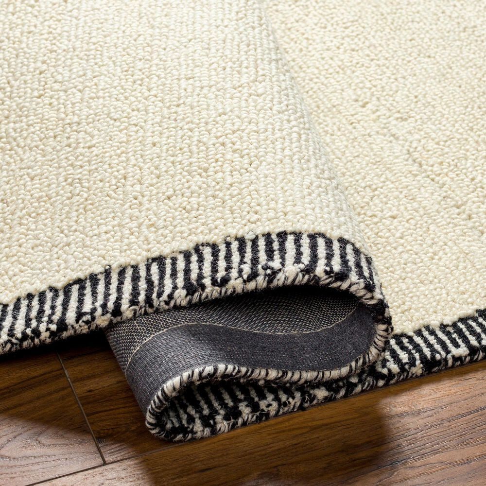 Surya Brook Solid 5&#39; x 7&#39;6&quot; Black and Butter Area Rug, , large