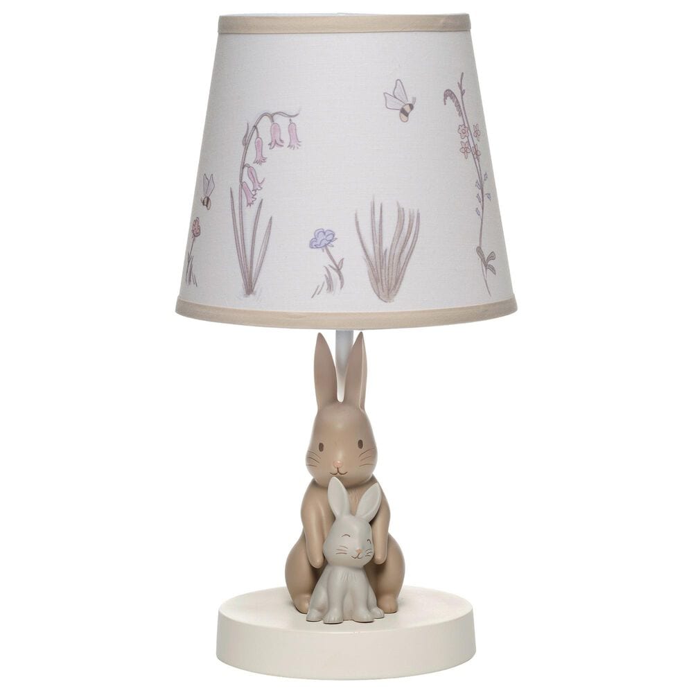 Lambs &amp; Ivy Signature Bunny Hop Table Lamp in Taupe and Silver Gray, , large