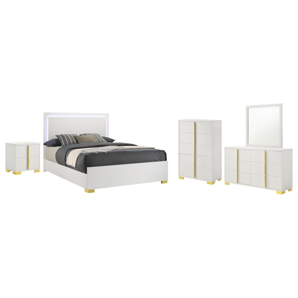 Pacific Landing Marceline 5-Piece Full Bed Set in White, , large