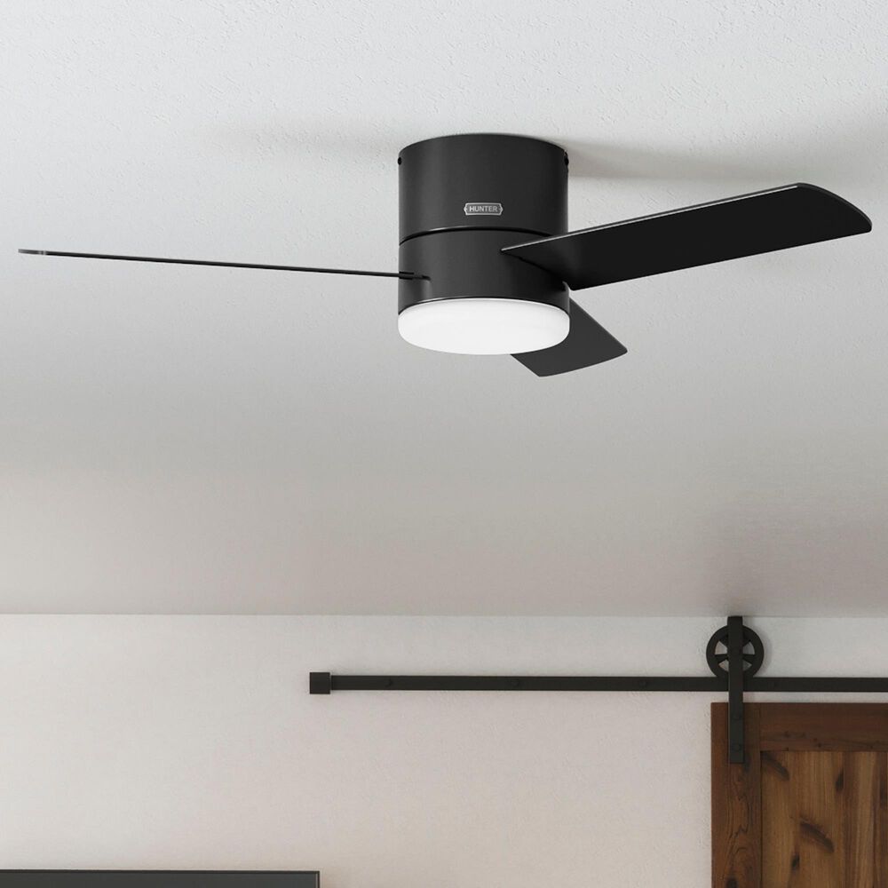 Hunter Minimus 52&quot; Ceiling Fan with LED Lights in Matte Black, , large