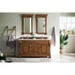James Martin Vanities Brookfield 60" Double Bathroom Vanity in Country Oak with 3 cm Ethereal Noctis Quartz Top and Rectangle Sink, , large