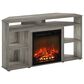 HOMLUX 47" Corner TV Stand with Electric Fireplace in French Oak Grey, , large