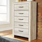 Ashley Bellaby 5 Drawer Chest in Whitewash, , large