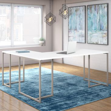 Bush Method 72" L Shaped Desk with 30" Return in White, , large