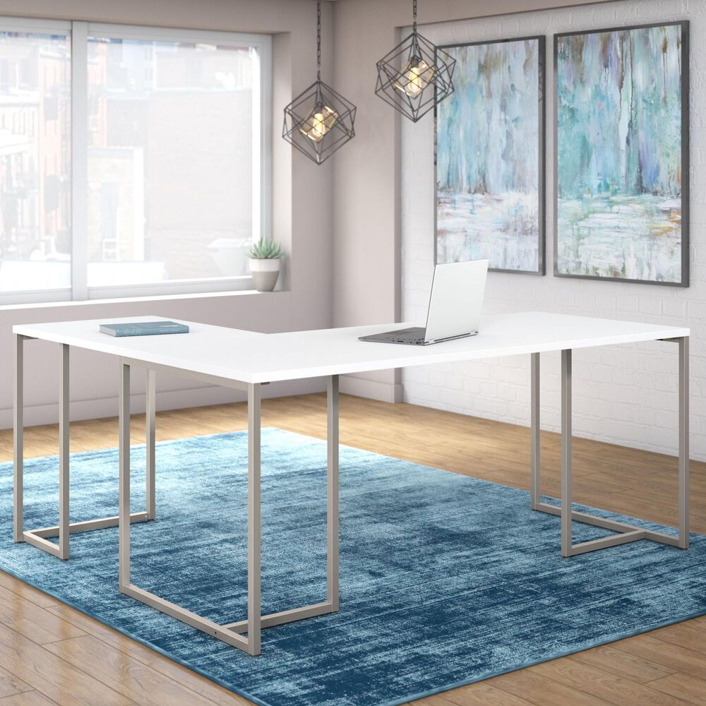 Bush Method 72" L Shaped Desk with 30" Return in White, , large