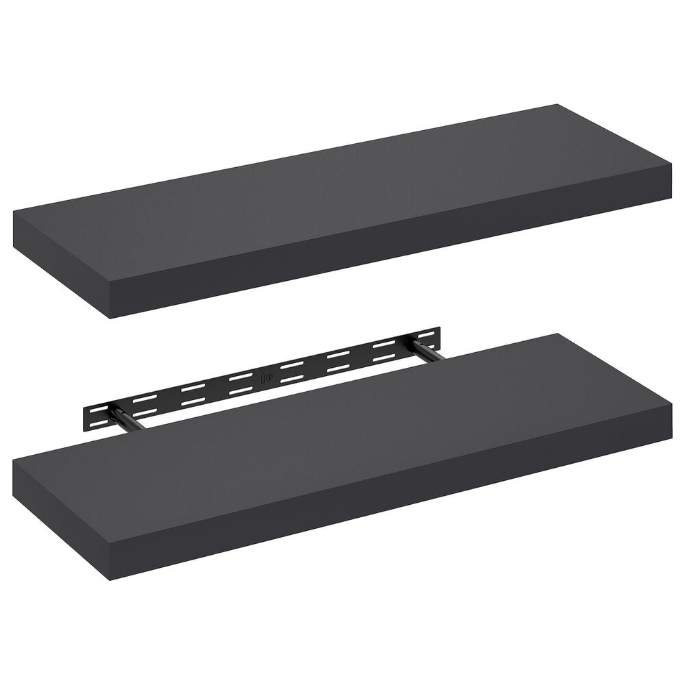 HOMLUX 35" Wall Mounted Floating Shelf with Invisible Brackets in Americano (Set of 2), , large