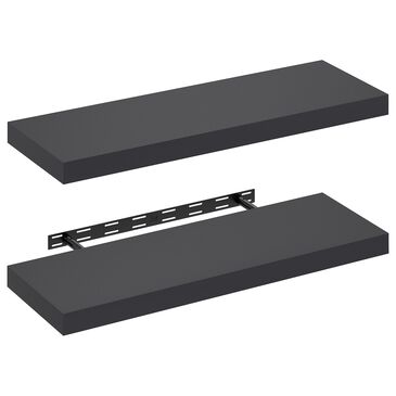 HOMLUX 35" Wall Mounted Floating Shelf with Invisible Brackets in Americano (Set of 2), , large