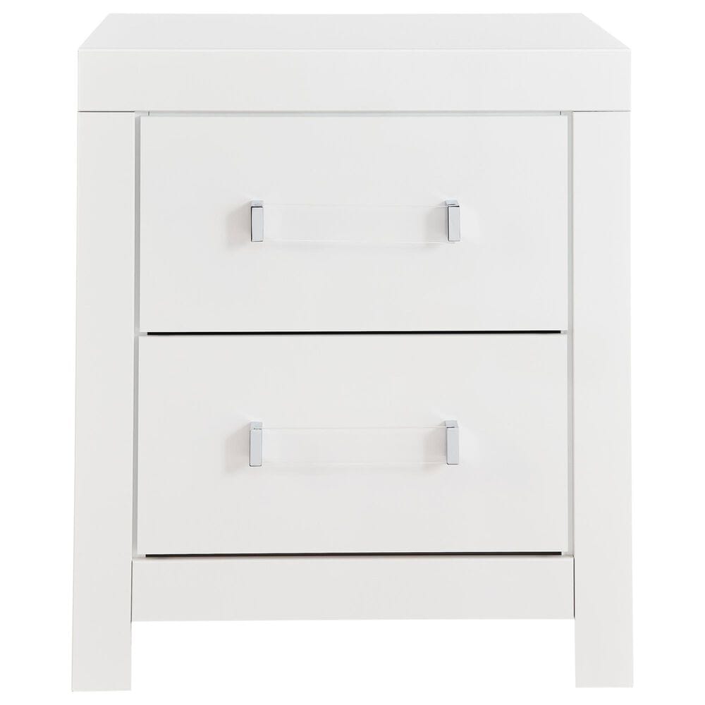 Ashley Maeling King Panel Bed with Dresser and Nightstand in Matte White, , large