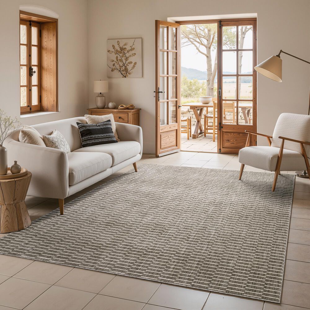 Oriental Weavers Oliver Charcoal and Beige 3'3" x 5' Area Rug, , large