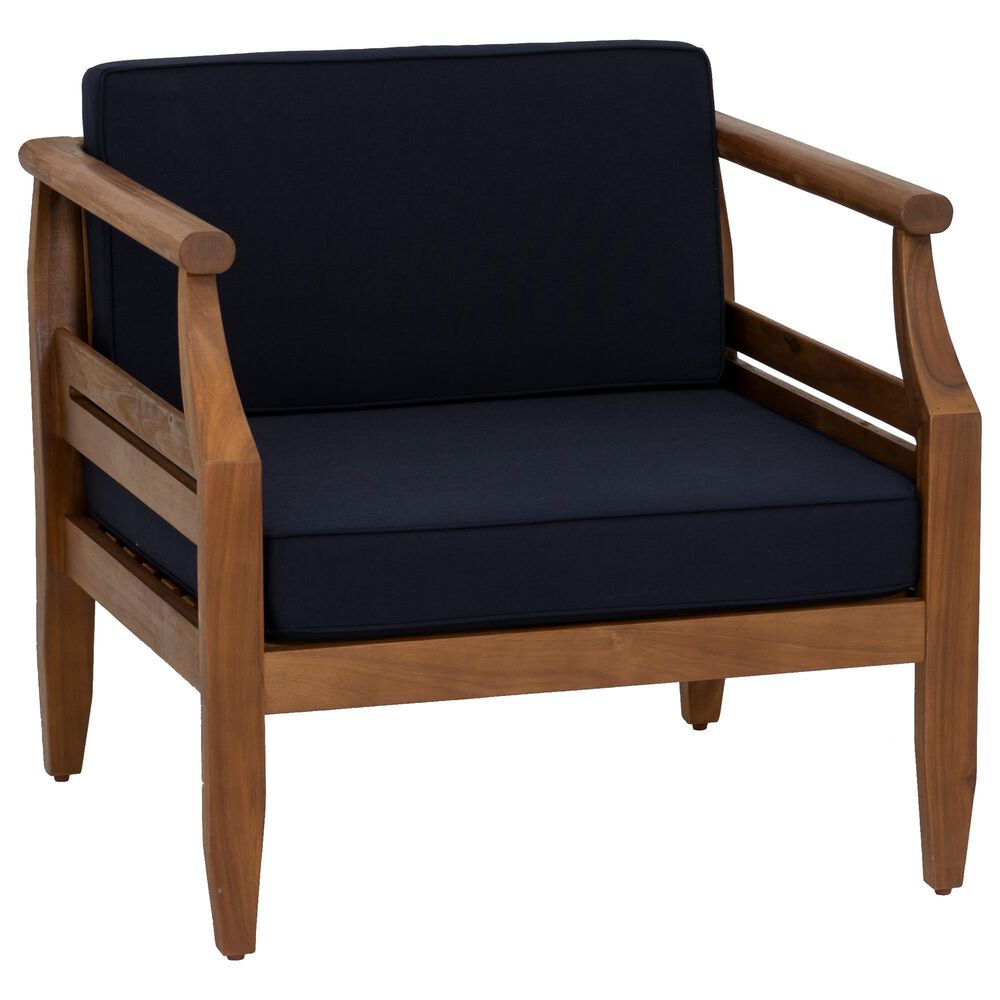 Linon Home Decor Arlen Patio Arm Chair in Navy, , large