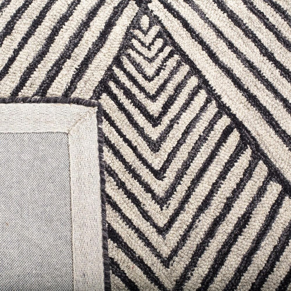 Safavieh Micro-Loop MLP151H 9&#39; x 12&#39; Charcoal and Ivory Area Rug, , large