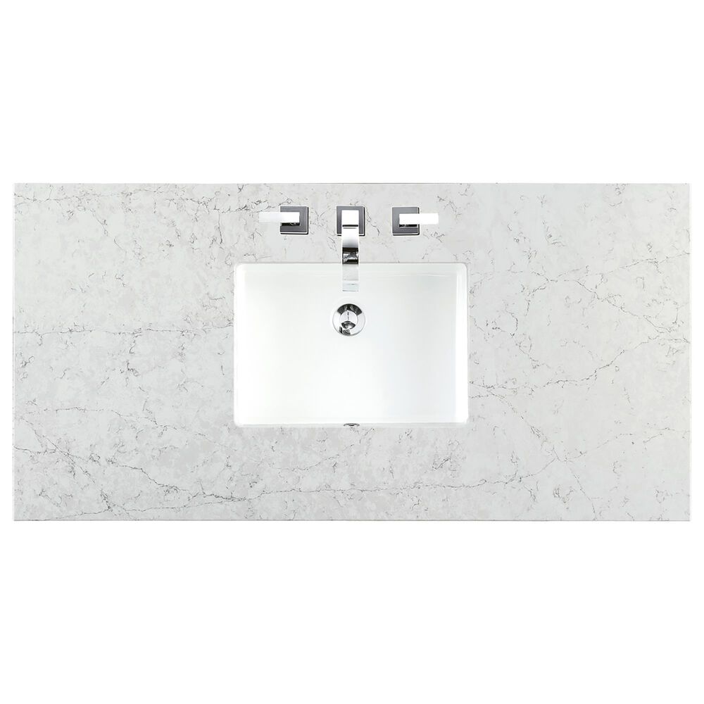 James Martin Vanities Hudson 48&quot; Single Bathroom Vanity in Light Natural Oak with 3 cm Eternal Jasmine Pearl Quartz Top and Rectangular Sink, , large