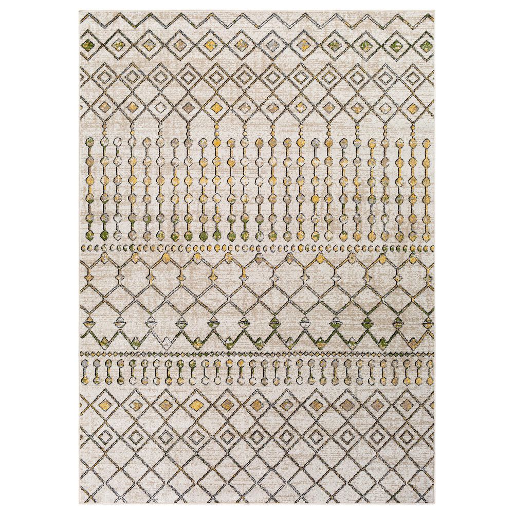 Surya Lavadora 6"7" x 9" Sage, Mustard, Black, Gray and Light Beige Area Rug, , large