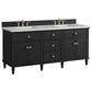 James Martin Vanities Lorelai 72" Double Bathroom Vanity in Black Onyx with 3 cm Eternal Jasmine Pearl Silestone Top, Rectangular Sinks and FreePower Wireless Charger, , large