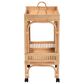 Baxton Studio Lombok Rattan Wine Cart in Natural Brown, , large