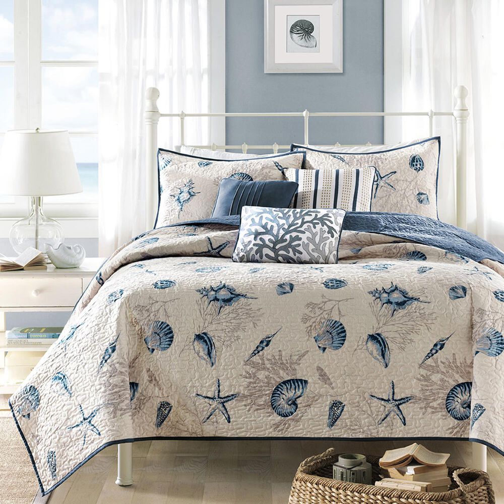 Hampton Park Bayside 5-Piece Twin/Twin XL Coverlet Set in Blue, , large