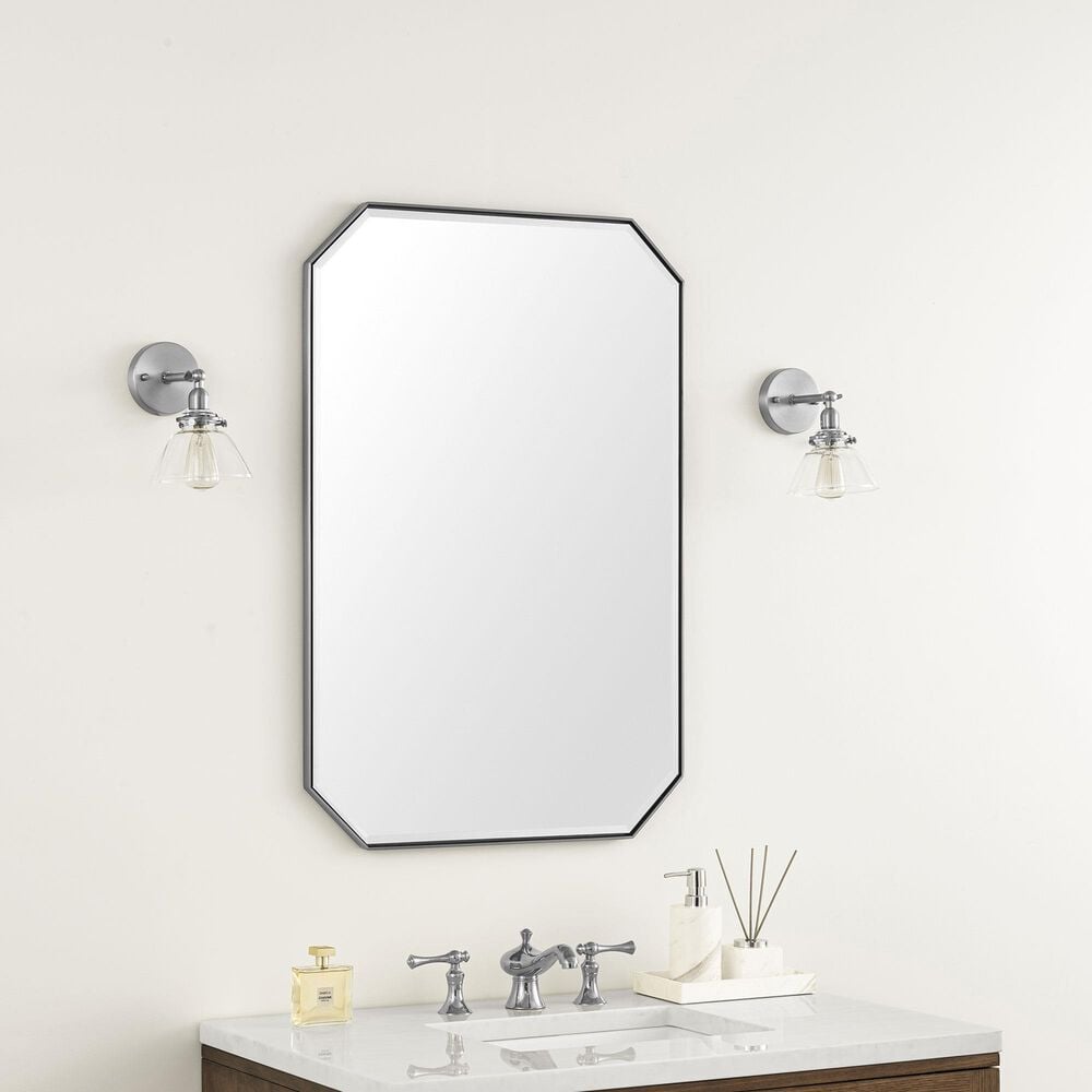 James Martin Rohe 24&quot; Octagon Mirror in Satin Nickel, , large