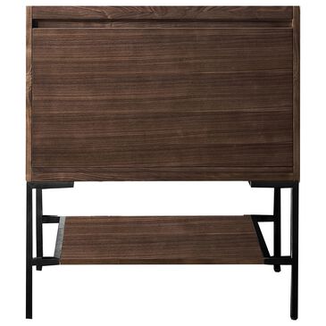 James Martin Vanities Mantova 31.5" Single Vanity Cabinet in Mid-Century Walnut and Champagne Brass, , large