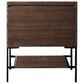 James Martin Vanities Mantova 31.5" Single Vanity Cabinet in Mid-Century Walnut and Champagne Brass, , large