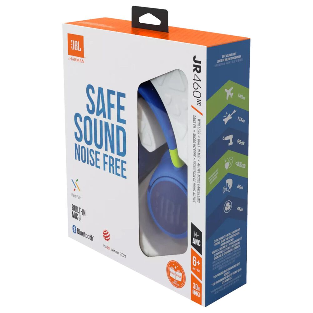 JBL Wireless Over Ear Noise Canceling Kids Headphones in White, , large