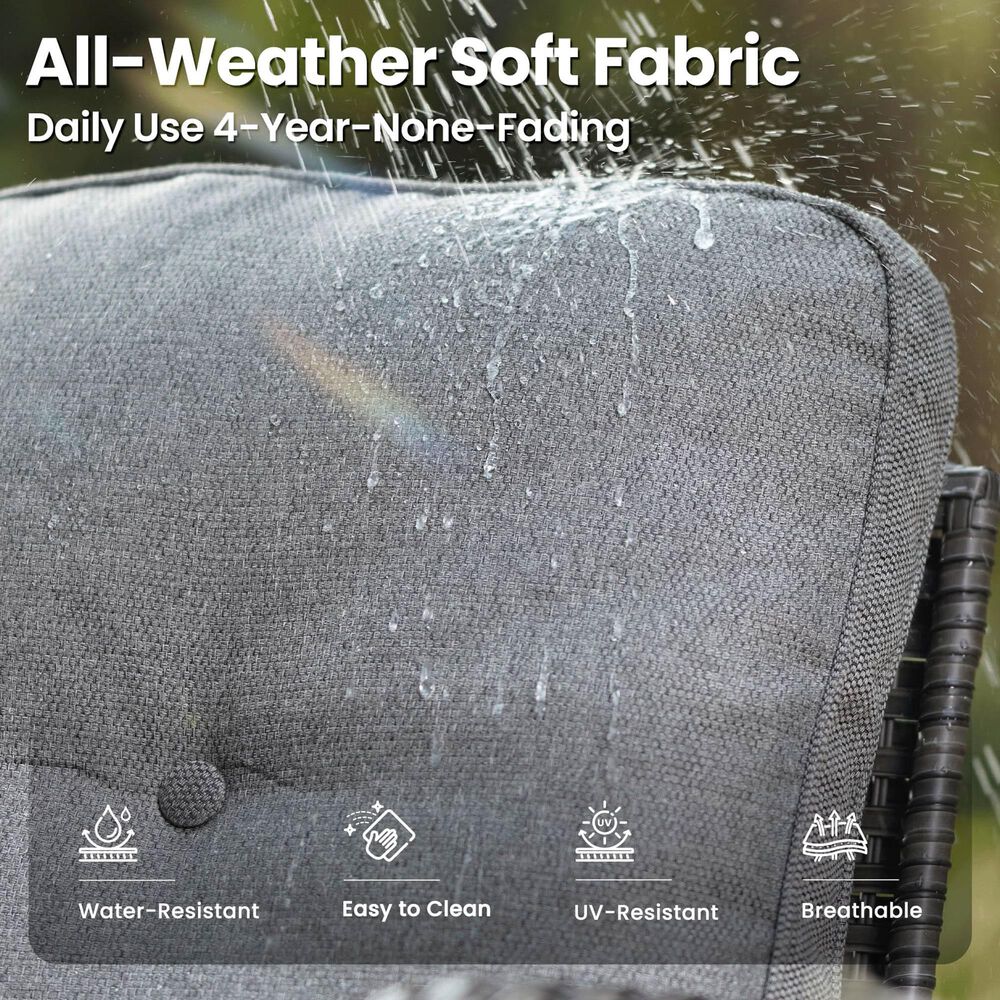 HOMLUX 7-Piece Patio Conversation Set in Dark Gray, , large