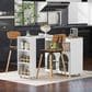 HOMLUX 56" Kitchen Island with Extended Table in White, , large