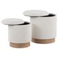 Lumisource Marla 2-Piece 16" Nesting Ottoman Set in Cream, , large