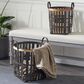 Maple and Jade Farmhouse Bamboo Storage Basket in Coal Black and Brown (Set of 2), , large