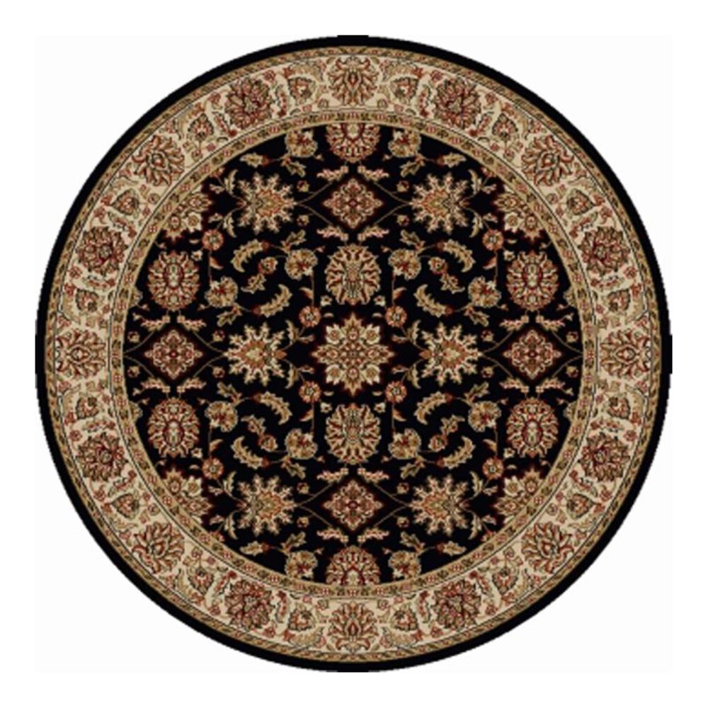 Radici USA Bergamo 1592 8' Round Black Area Rug, , large