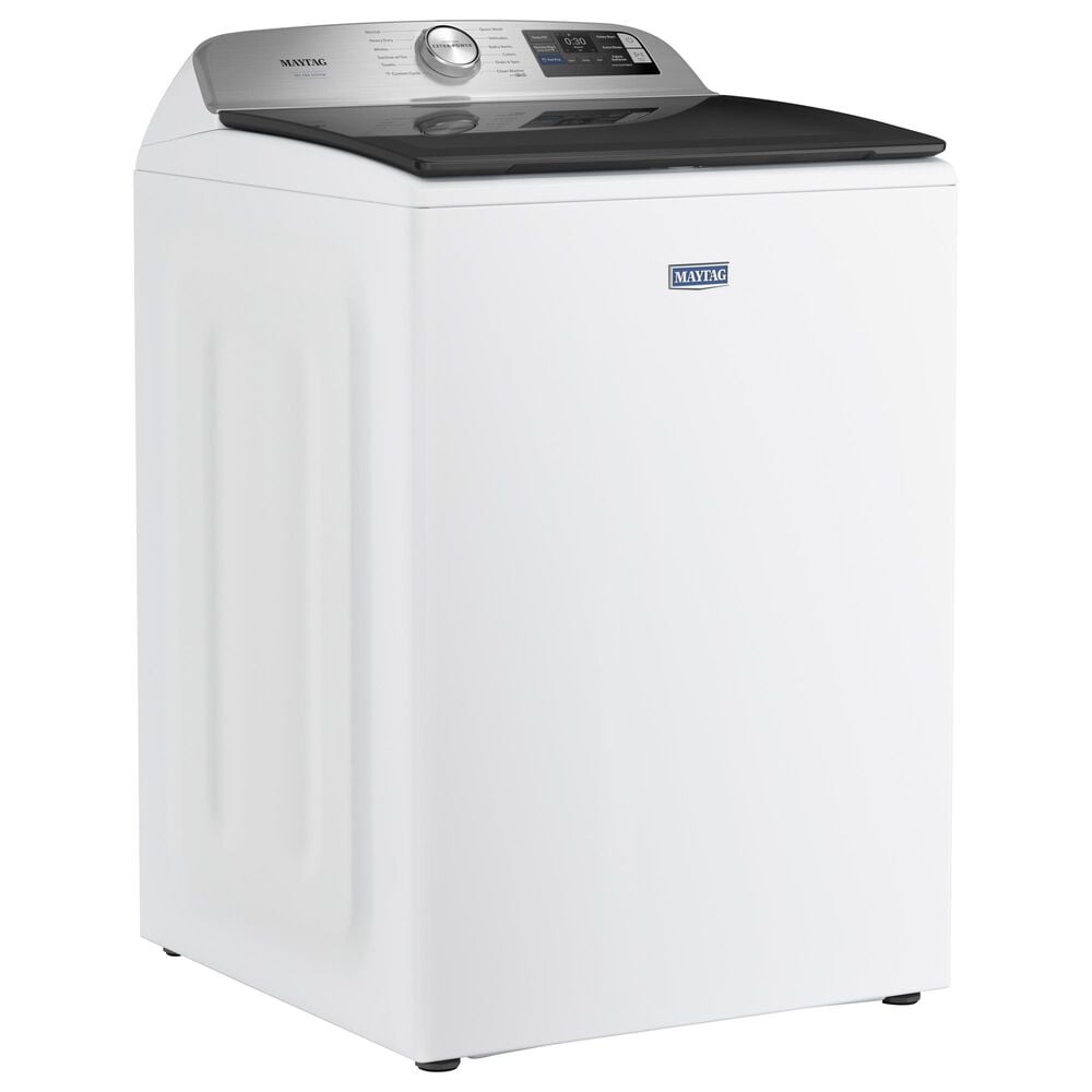 Maytag 5.2 Cu. Ft. Smart Pet Pro Top Load Agitator Washer and 7.4 Cu. Ft. Smart Electric Top Load Dryer Laundry Pair in White, , large