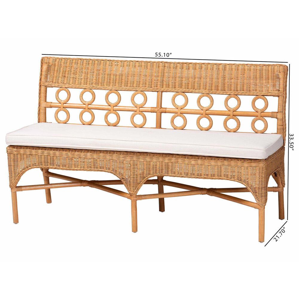 Baxton Studio Oxford Dining Bench in Light Honey, , large