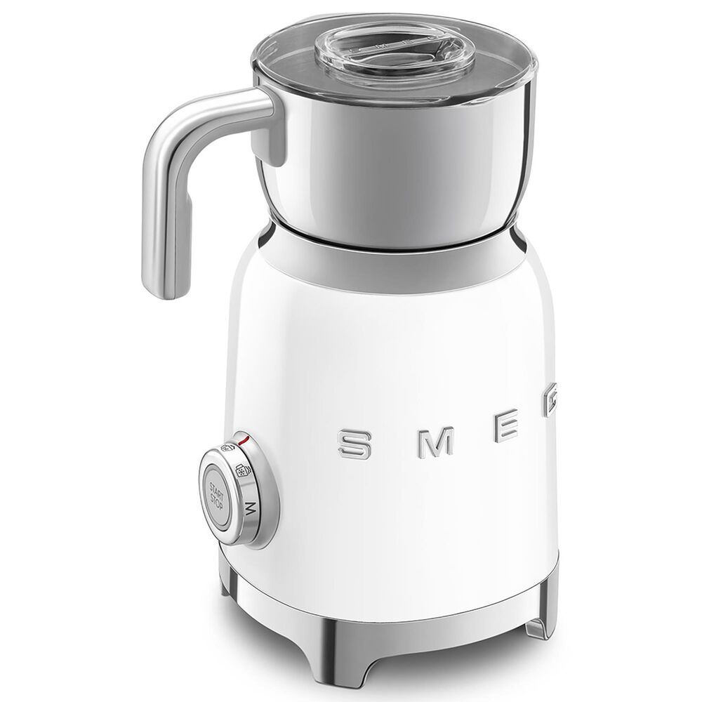 Smeg Retro Style Milk Frother in White and Stainless Steel, , large