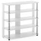 HOMLUX 5-Tier Shoe Rack in White Oak and Stainless Steel, , large