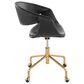Lumisource Curvo Task Chair with Black Cushion in Gold, , large