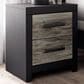 Ashley Broachmyn 2 Drawer Nightstand in Rustic Gray and Matte Black, , large
