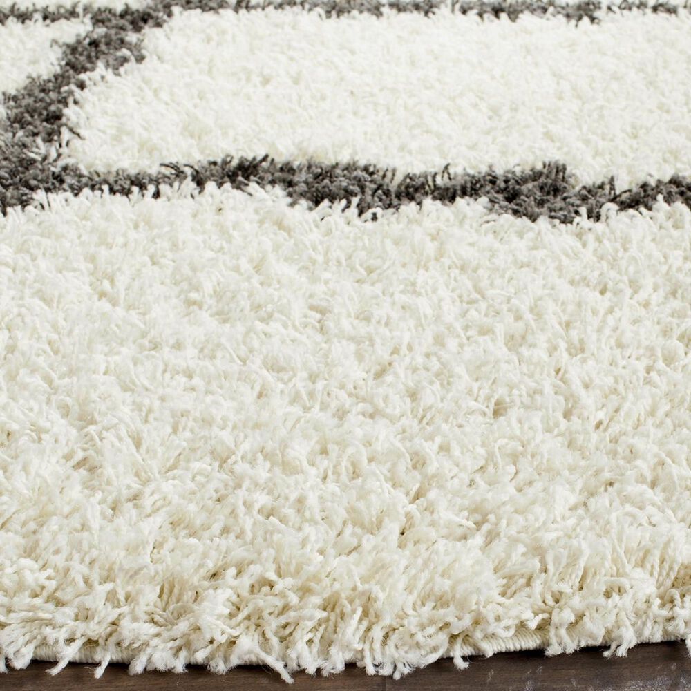 Safavieh Dallas Shag SGD257H-6R 6&#39; x 6&#39;  Ivory/Dark Grey Round Rug, , large