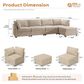 HOMLUX 5-Piece Mod Sectional with Ottoman in Beige, , large