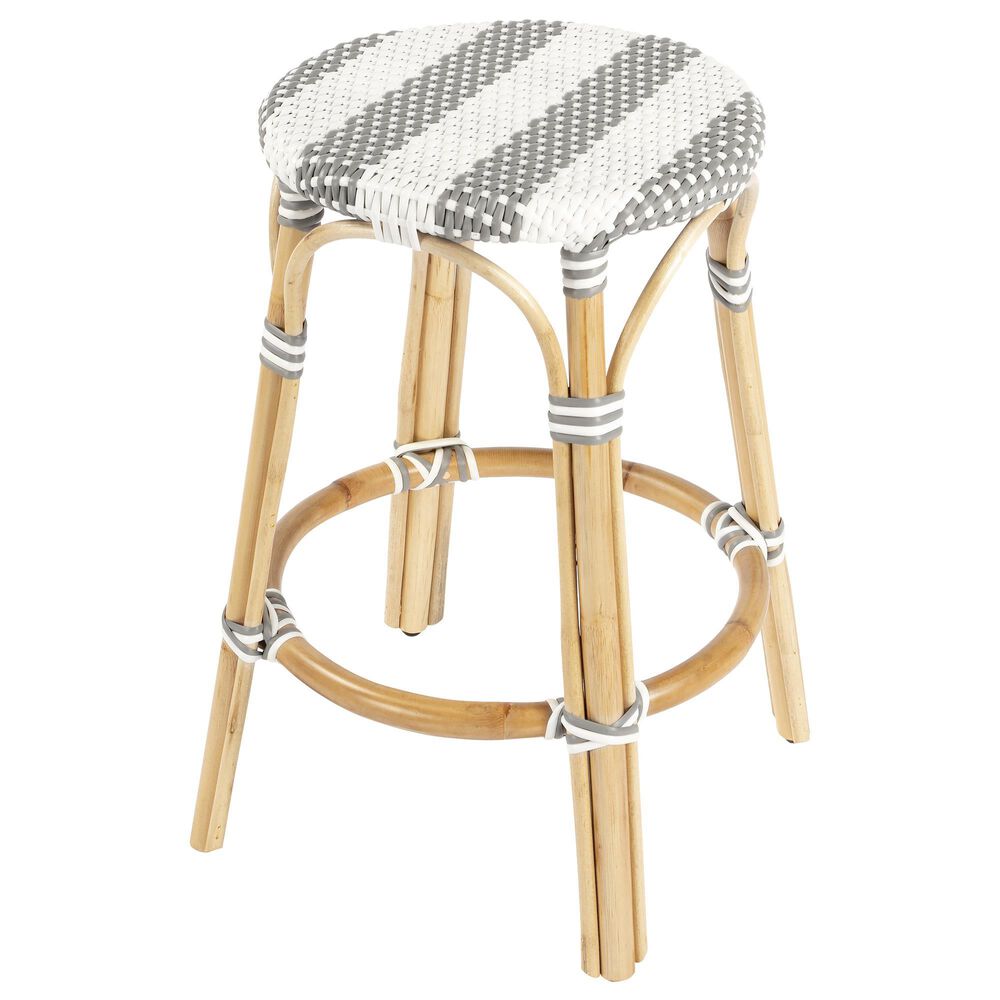 Butler Tobias Transitional Counter Stool in Navy, Grey and White, , large