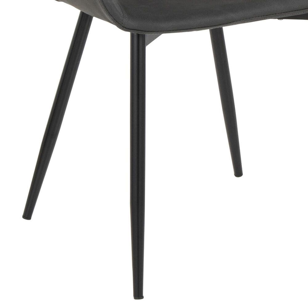 LumiSource Margarite Contemporary Dining/accent Chair in Black Metal and Grey Faux Leather by LumiSource - Set of 2, , large