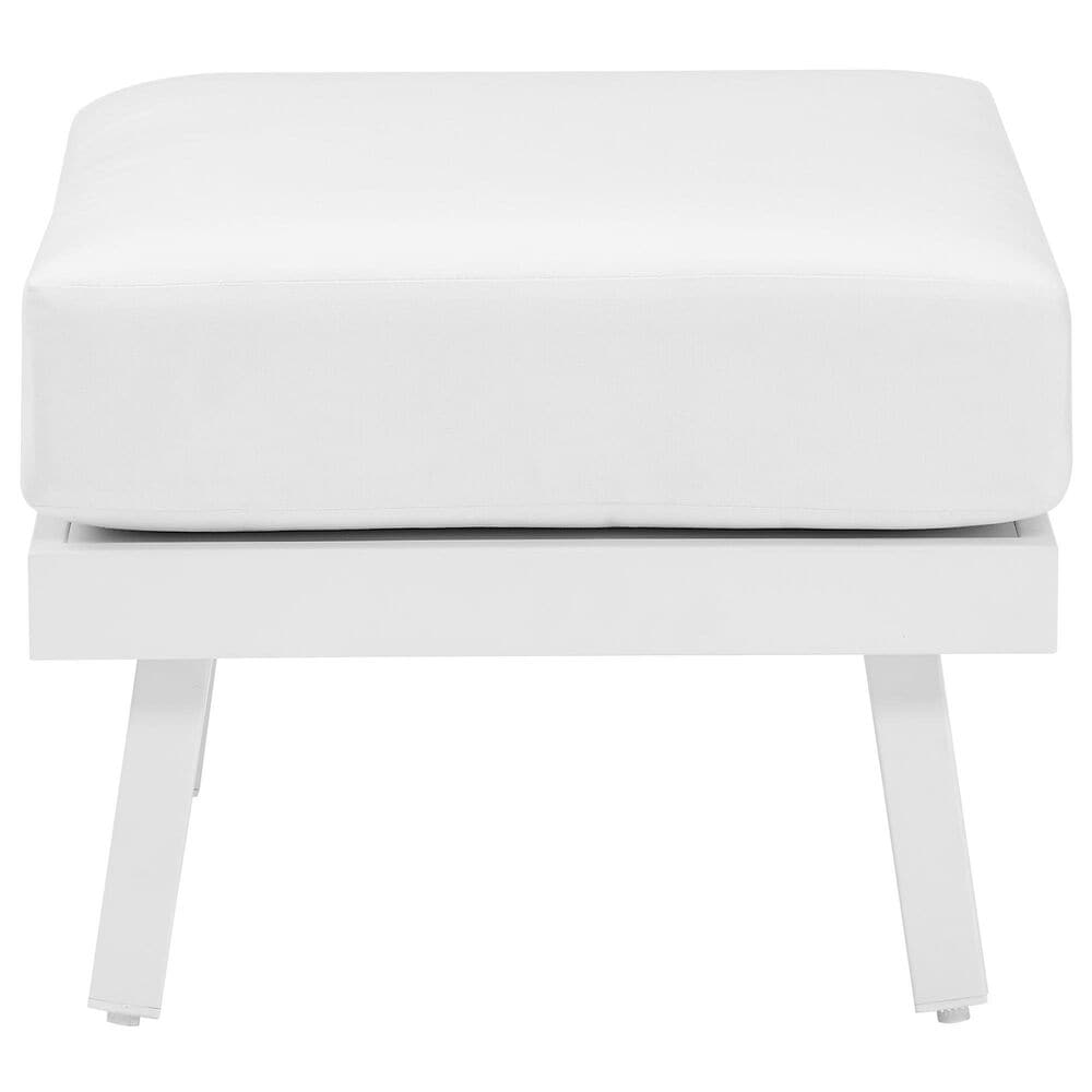 Linon Home Decor Holland Patio Ottoman in White, , large