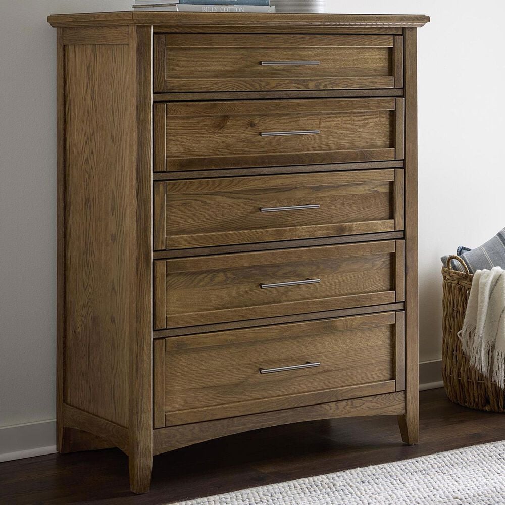 Viceray Collections Jamestown Oak 5 Drawer Chest in Natural, , large