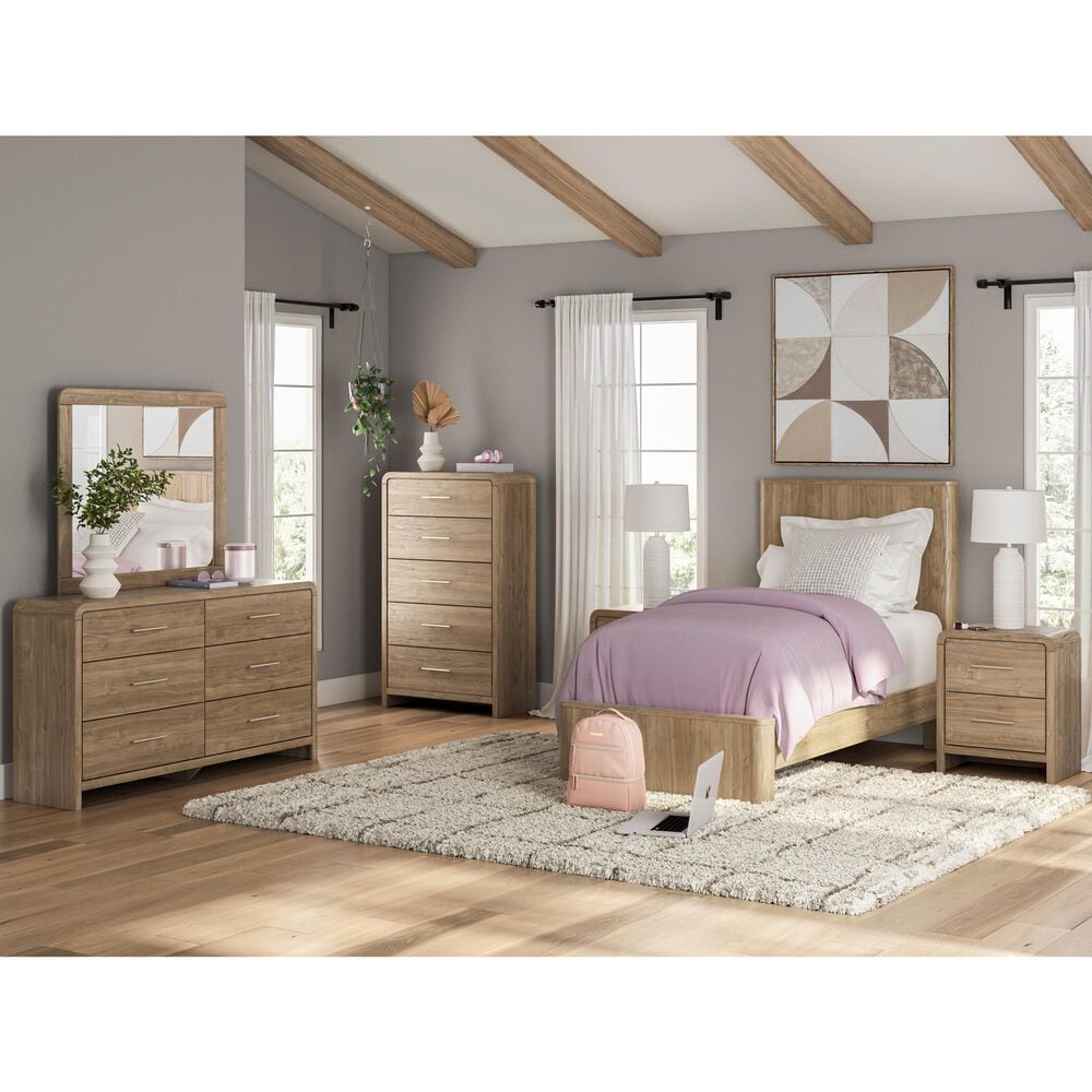 Ashley Gramburg 6-Drawer Dresser in Warm Natural Brown, , large