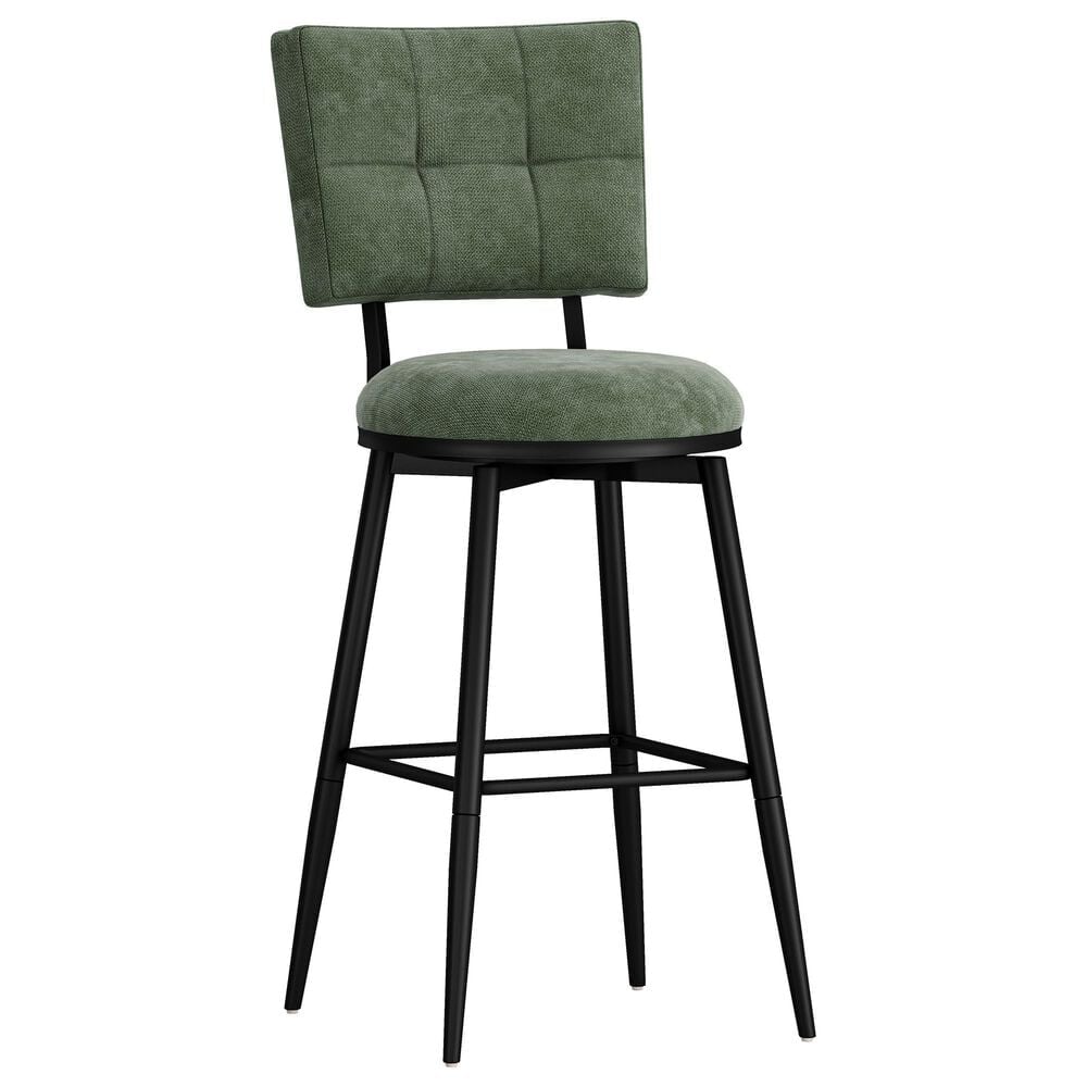 Richlands Furniture Beau Adjustable Swivel Stool with Green Upholstery in Black, , large