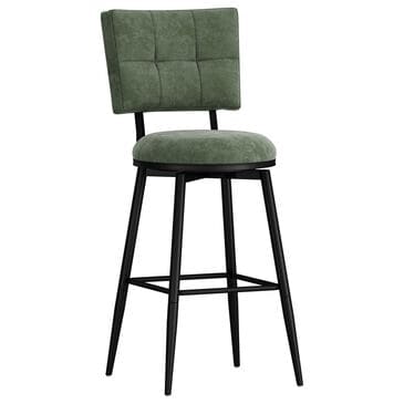 Richlands Furniture Beau Adjustable Swivel Stool with Green Upholstery in Black, , large