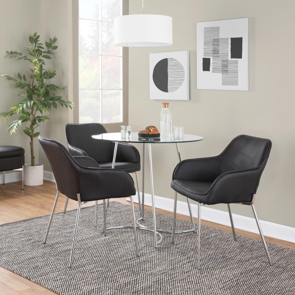LumiSource Cece Dinette Table in Chrome and Clear - Table Only, , large