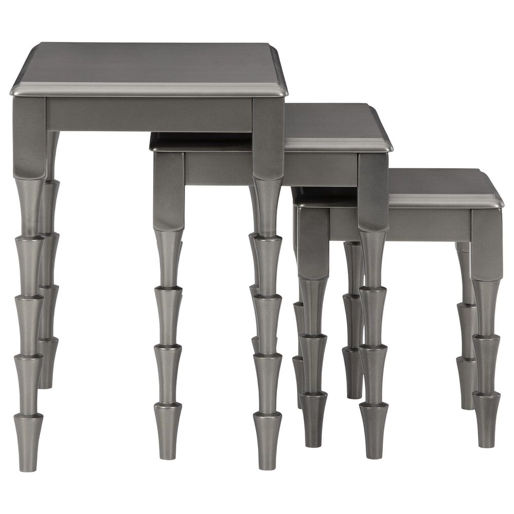 Ashley Larkendale 3-Piece Nesting Table Set in Metallic Gray, , large
